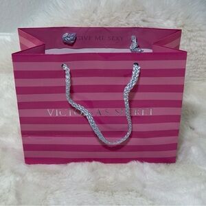 Victoria's Secret Gift Bag Pink Striped Small Shopping Bag